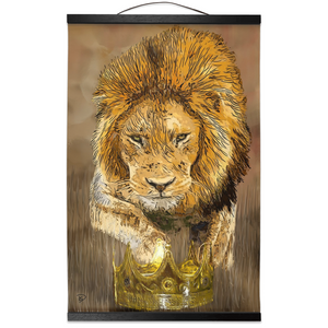 Lion Hanging Canvas Print "Protect The Crown"