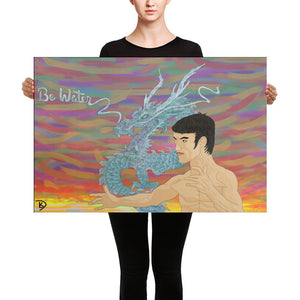 Bruce Lee Art Water Dragon Painting Print Dragon Wall Art