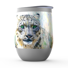 Load image into Gallery viewer, Snow Leopard Wine Tumbler &quot;Tip Of The Spear&quot;