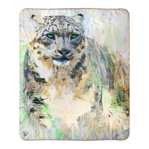 Snow Leopard Throw Blanket "Tip Of The Spear"