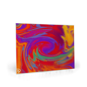 Abstract Painting Glass Cutting Board "Warped"