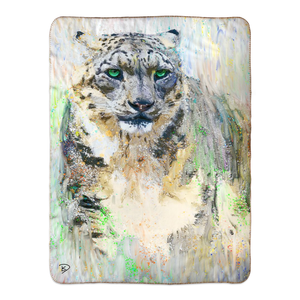 Snow Leopard Throw Blanket "Tip Of The Spear"