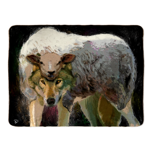 Wolf In Sheeps Clothing Throw Blanket "Beware"