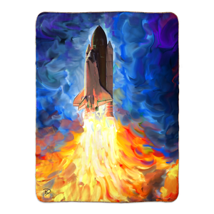 Space Shuttle Throw Blanket "Blast Off"