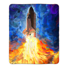 Load image into Gallery viewer, Space Shuttle Throw Blanket &quot;Blast Off&quot;