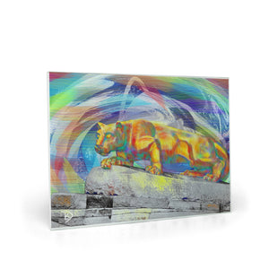 Lion Statue Glass Cutting Board "Nittany Lion Statue"