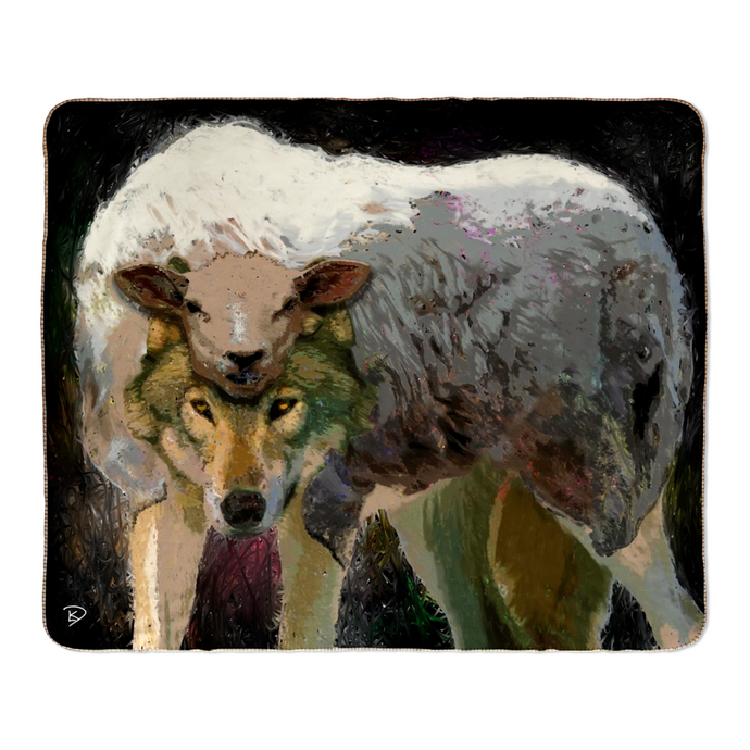 Wolf In Sheeps Clothing Throw Blanket 